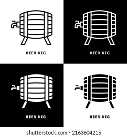 Beer Keg Icon Cartoon. Drum Barrel Beer Symbol Vector Logo
