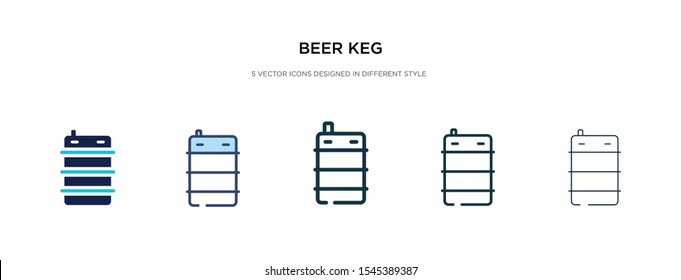 beer keg icon in different style vector illustration. two colored and black beer keg vector icons designed in filled, outline, line and stroke style can be used for web, mobile, ui