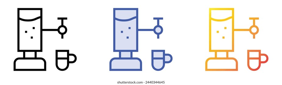 beer keg icon. Linear, Blue Fill and Gradient Style Design Isolated On White Background