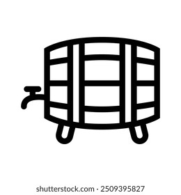 Icono de barril de cerveza. Diseño de estilo de contorno aislado sobre fondo blanco