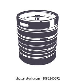 Beer keg isolated on the white background, monochrome style, vector
