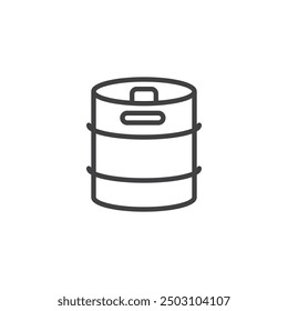 Beer Keg line icon. linear style sign for mobile concept and web design. Beer keg outline vector icon. Pub Symbol, logo illustration. Vector graphics