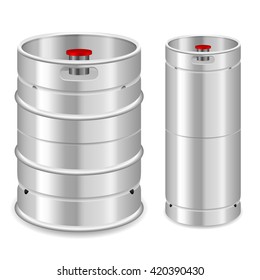 Beer keg set on a white background.