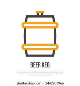 Beer keg thin line icon. Vector illustration of barrel.