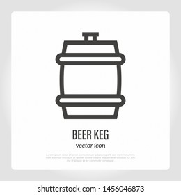 Beer Keg Thin Line Icon. Vector Illustration Of Barrel.