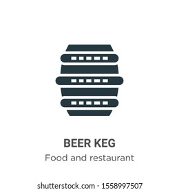 Beer keg vector icon on white background. Flat vector beer keg icon symbol sign from modern food and restaurant collection for mobile concept and web apps design.