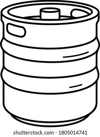 Beer keg. Icono de contorno del vector.