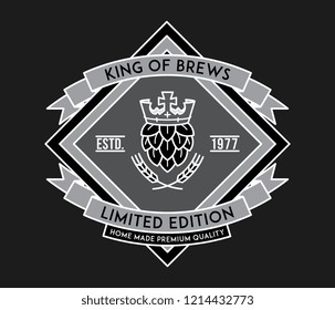 Beer king of brewers white on black is a vector illustration about drinking