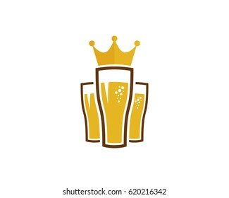 Beer King Icon Logo Design Element