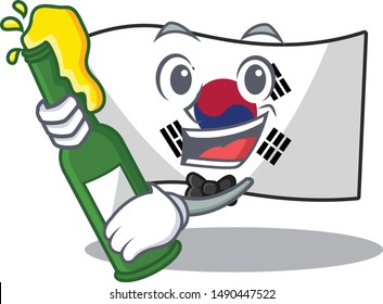 With beer korean flag stored in character drawer