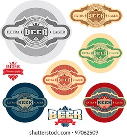 Beer Label. Alcohol Labels Set.