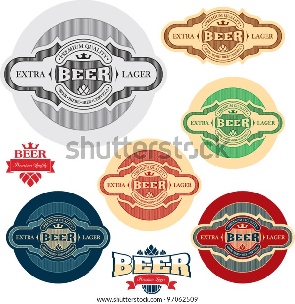 Beer Label Alcohol Labels Set Stock Vector (Royalty Free) 97062509 ...