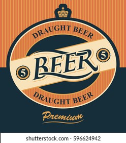 Beer label with crown in vintage style