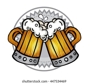 beer label design vector mugs