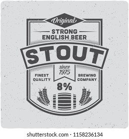 Beer label with frame. Isolated on light background