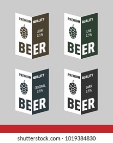 Beer Label with hop Design vector template set