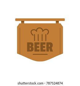 Beer label icon. Flat illustration of beer label vector icon isolated on white background