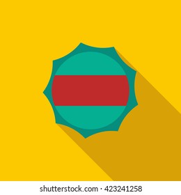 Beer label icon, flat style