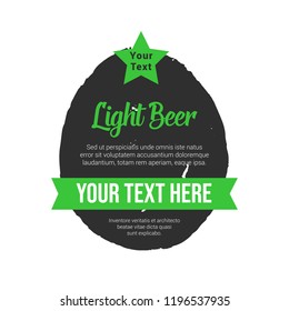 Beer Label isolated on white background. Beer coaster, beermat for bar, pub, beerhouse. Vector illustration.