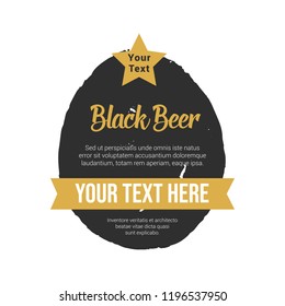 Beer Label isolated on white background. Beer coaster, beermat for bar, pub, beerhouse. Vector illustration.