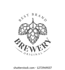 Beer label isolated on white background. Design element. Vector illustration