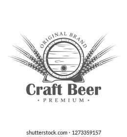 Beer label isolated on white background. Design element. Vector illustration