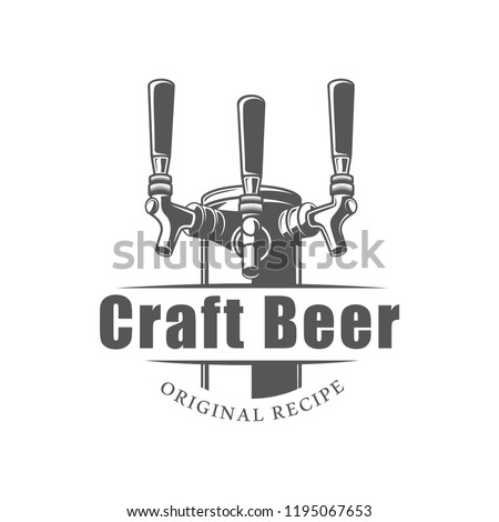 Beer label isolated on white background. Design element. Vector illustration