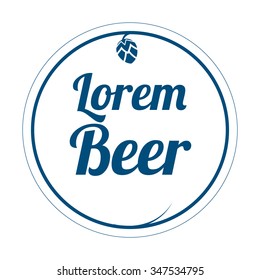 Beer label logo. Minimalistic design.  Vector illustration