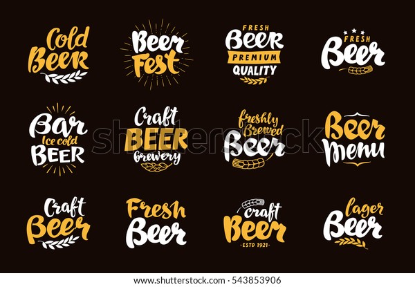 ビールのラベルとロゴ 文字のベクターイラスト のベクター画像素材 ロイヤリティフリー