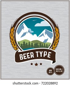 Beer Label Mountainside Barley Circles Textures Brown