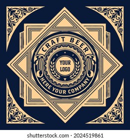 Beer label with old frames