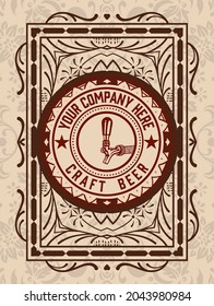Beer label with old frames