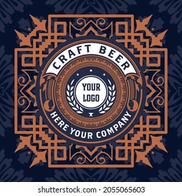 Beer label with old frames