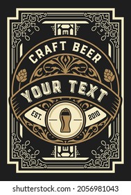 Beer label with old frames