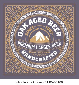 Beer label with old frames