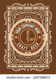 Beer label with old frames