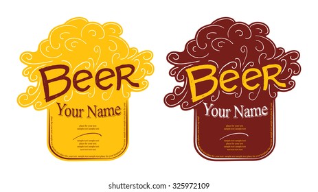 Beer label, label with ornament inscription for beer