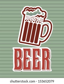 beer label over lineal background vector illustration