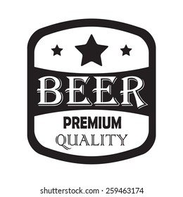 Beer label with premium quality sign. Vector illustration. Symbol or design elements for beer bottle, restaurant, beer pub or cafe.
