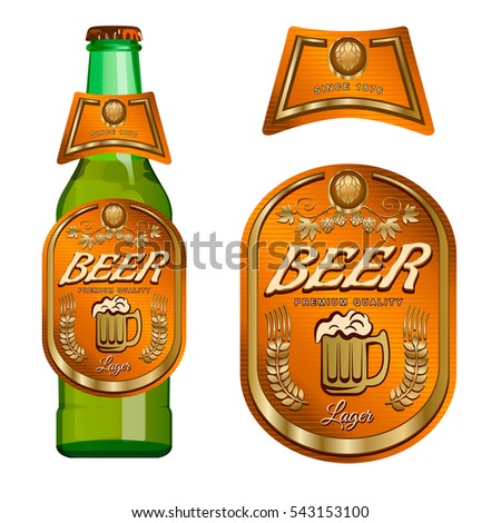 beer label template neck label vector stock vector royalty free