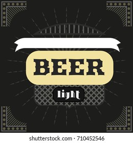 Beer label template with ribbon
