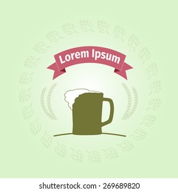 Beer label, vector illustration