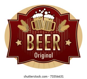 Beer label, vector illustration