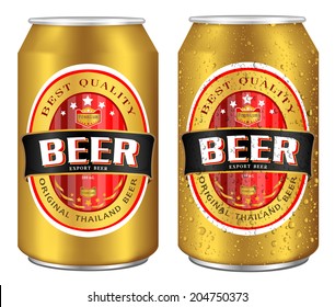 Beer Label vector visual on aluminum drinks can, ideal for beer, lager, ale, stout etc. Can drawn with mesh tool. Fully adjustable & scalable. 