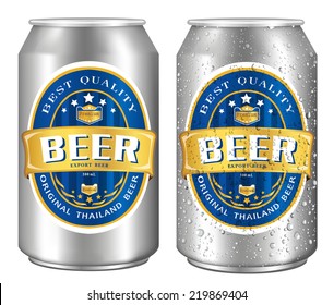 Beer Label vector visual on aluminum drinks can, ideal for beer, lager, ale, stout etc. Can drawn with mesh tool. Fully adjustable & scalable. 