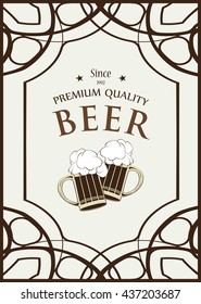beer label vintage design background