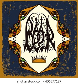 Beer label.Beer label design contains images of  type,crown, ornament frame and vintage background.