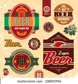 Beer labels, badges and icons set.