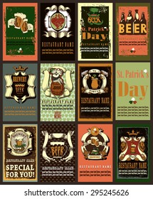 Beer labels design set contains different labels design.Beer labels.Vintage style.