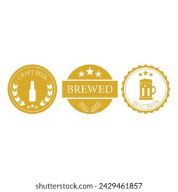 Beer Labels Icon Set Vector Design.